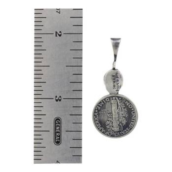 Paul Livingston Mercury Dime pendant Native American Navajo jewelry - Picture 3 of 3